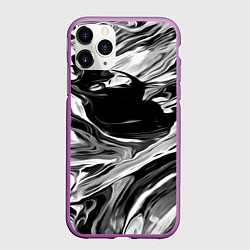 Чехол iPhone 11 Pro матовый Серые краски, цвет: 3D-фиолетовый