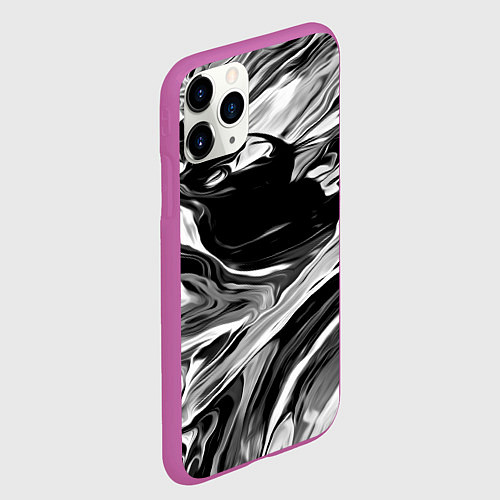 Чехол iPhone 11 Pro матовый Серые краски / 3D-Фиолетовый – фото 2