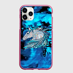 Чехол iPhone 11 Pro матовый Сказочная лошадь, цвет: 3D-малиновый
