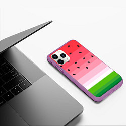 Чехол iPhone 11 Pro матовый Арбузик, цвет: 3D-фиолетовый — фото 2