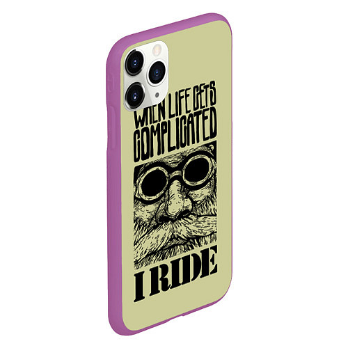 Чехол iPhone 11 Pro матовый I ride / 3D-Фиолетовый – фото 2