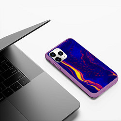 Чехол iPhone 11 Pro матовый Ультрафиолетовые разводы, цвет: 3D-фиолетовый — фото 2