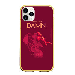 Чехол iPhone 11 Pro матовый Damn: Sin down be humble, цвет: 3D-желтый