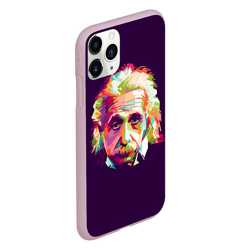 Чехол iPhone 11 Pro матовый Альберт Эйнштейн: Арт / 3D-Розовый – фото 2