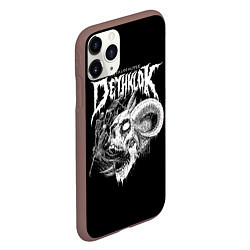 Чехол iPhone 11 Pro матовый Dethklok: Goat Skull, цвет: 3D-коричневый — фото 2