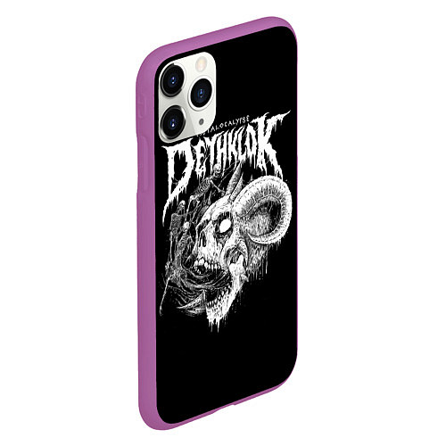 Чехол iPhone 11 Pro матовый Dethklok: Goat Skull / 3D-Фиолетовый – фото 2