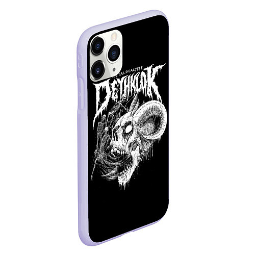 Чехол iPhone 11 Pro матовый Dethklok: Goat Skull / 3D-Светло-сиреневый – фото 2