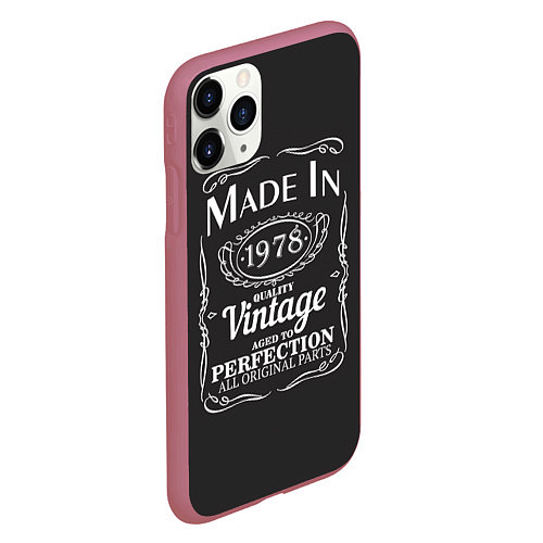 Чехол iPhone 11 Pro матовый Сделано в 1978 / 3D-Малиновый – фото 2