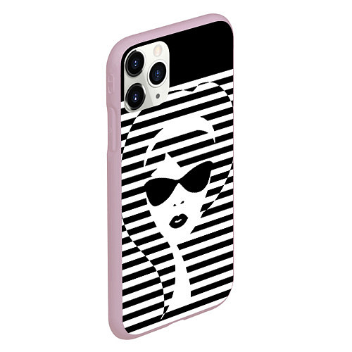 Чехол iPhone 11 Pro матовый Pop art girl / 3D-Розовый – фото 2