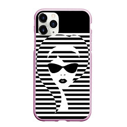 Чехол iPhone 11 Pro матовый Pop art girl, цвет: 3D-розовый