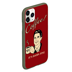 Чехол iPhone 11 Pro матовый Coffee: it's damn fine, цвет: 3D-темно-зеленый — фото 2