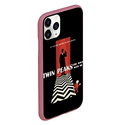 Чехол iPhone 11 Pro матовый Twin Peaks Man, цвет: 3D-малиновый — фото 2
