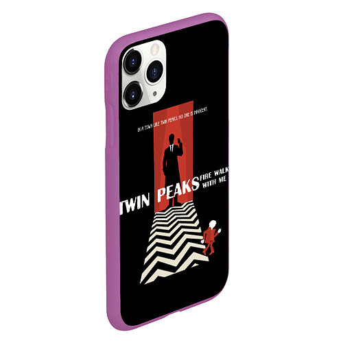 Чехол iPhone 11 Pro матовый Twin Peaks Man / 3D-Фиолетовый – фото 2