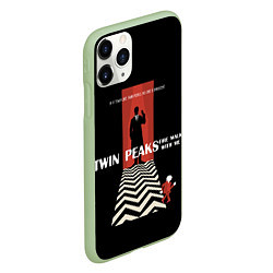 Чехол iPhone 11 Pro матовый Twin Peaks Man, цвет: 3D-салатовый — фото 2