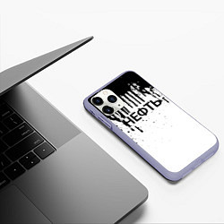 Чехол iPhone 11 Pro матовый Нефть, цвет: 3D-светло-сиреневый — фото 2