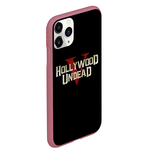 Чехол iPhone 11 Pro матовый Hollywood Undead V / 3D-Малиновый – фото 2