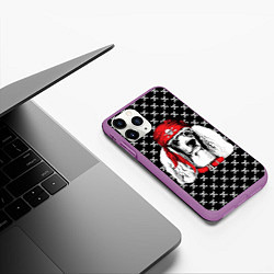 Чехол iPhone 11 Pro матовый Пудель пират, цвет: 3D-фиолетовый — фото 2