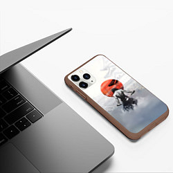 Чехол iPhone 11 Pro матовый Японский самурай, цвет: 3D-коричневый — фото 2