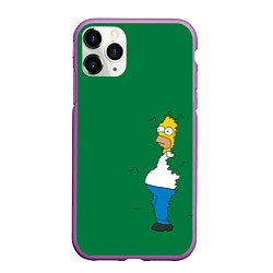 Чехол iPhone 11 Pro матовый Гомер в кустах