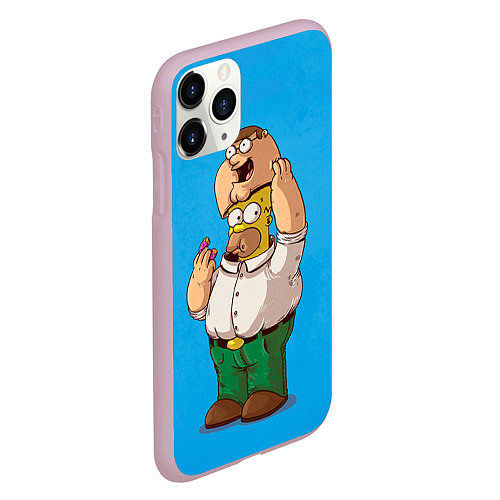 Чехол iPhone 11 Pro матовый Homer Dad / 3D-Розовый – фото 2