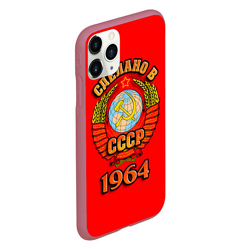 Чехол iPhone 11 Pro матовый Сделано в 1964 СССР / 3D-Малиновый – фото 2