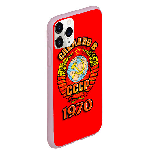 Чехол iPhone 11 Pro матовый Сделано в 1970 СССР / 3D-Розовый – фото 2