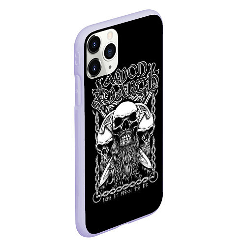 Чехол iPhone 11 Pro матовый Amon Amarth: Trio Skulls / 3D-Светло-сиреневый – фото 2