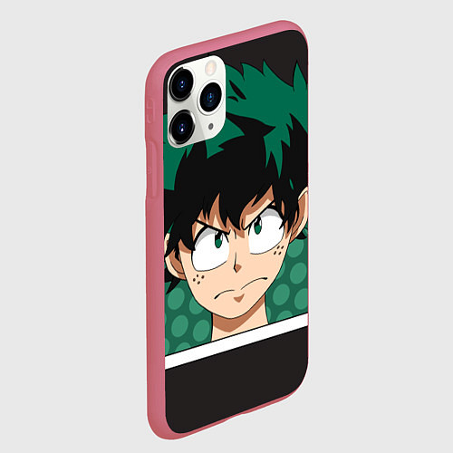 Чехол iPhone 11 Pro матовый Моя геройская академия / 3D-Малиновый – фото 2