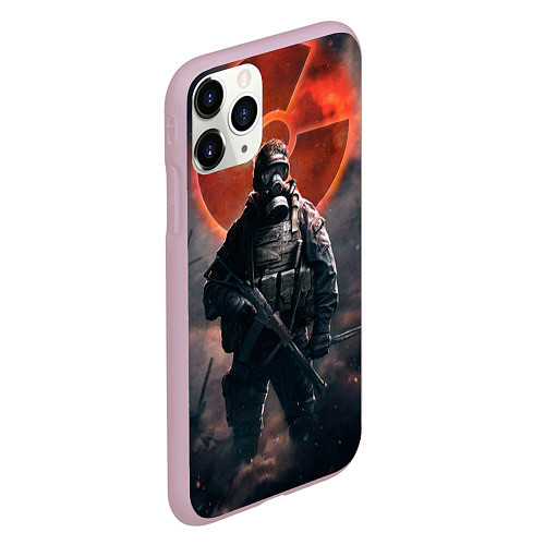 Чехол iPhone 11 Pro матовый STALKER: Red Sun / 3D-Розовый – фото 2