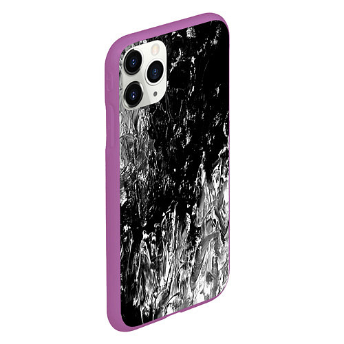 Чехол iPhone 11 Pro матовый GRAY&BLACK / 3D-Фиолетовый – фото 2