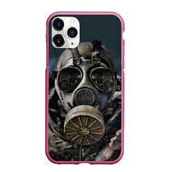 Чехол iPhone 11 Pro матовый STALKER: Mask, цвет: 3D-малиновый