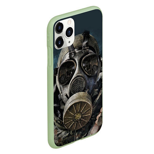 Чехол iPhone 11 Pro матовый STALKER: Mask / 3D-Салатовый – фото 2
