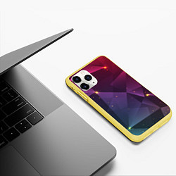 Чехол iPhone 11 Pro матовый Colorful triangles, цвет: 3D-желтый — фото 2