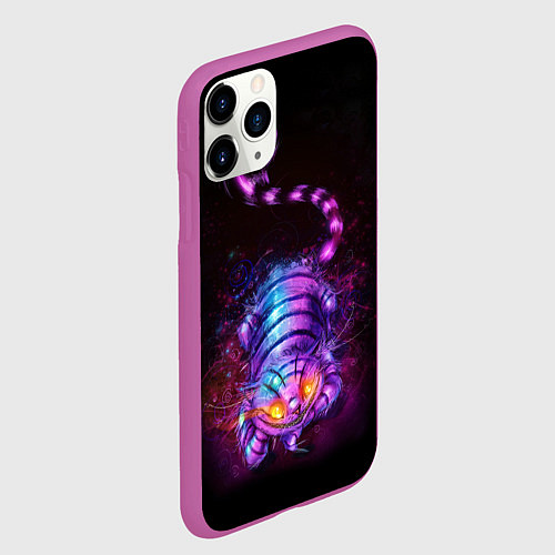 Чехол iPhone 11 Pro матовый Чеширский кот / 3D-Фиолетовый – фото 2