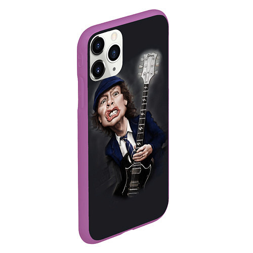 Чехол iPhone 11 Pro матовый AC/DC: Guitarist / 3D-Фиолетовый – фото 2