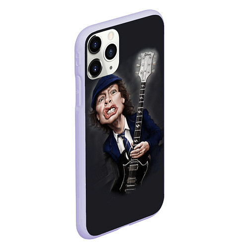 Чехол iPhone 11 Pro матовый AC/DC: Guitarist / 3D-Светло-сиреневый – фото 2
