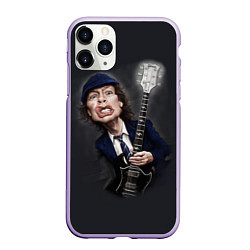 Чехол iPhone 11 Pro матовый AC/DC: Guitarist, цвет: 3D-светло-сиреневый