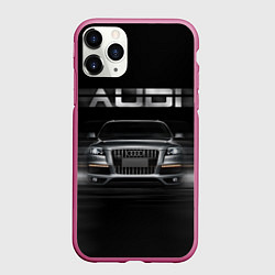 Чехол iPhone 11 Pro матовый Audi Q7 скорость, цвет: 3D-малиновый