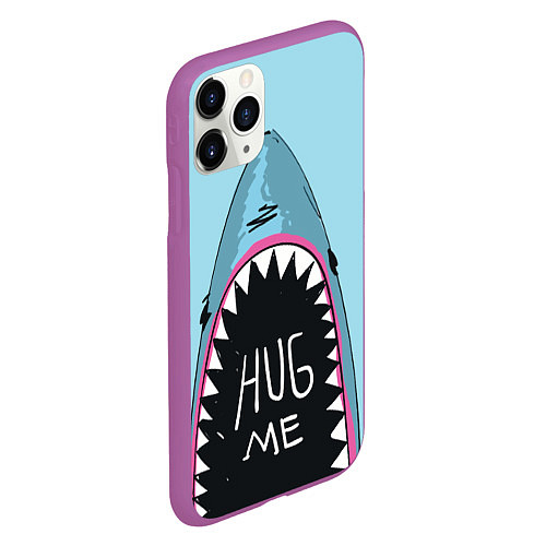 Чехол iPhone 11 Pro матовый Shark: Hug me / 3D-Фиолетовый – фото 2