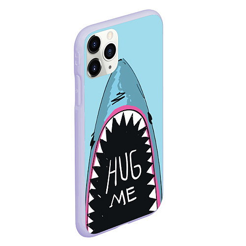 Чехол iPhone 11 Pro матовый Shark: Hug me / 3D-Светло-сиреневый – фото 2