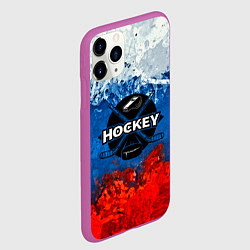Чехол iPhone 11 Pro матовый Хоккей триколор, цвет: 3D-фиолетовый — фото 2