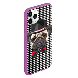 Чехол iPhone 11 Pro матовый Mr Pug, цвет: 3D-фиолетовый — фото 2