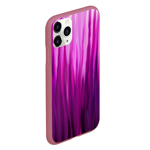 Чехол iPhone 11 Pro матовый Фиолетово-черные краски / 3D-Малиновый – фото 2
