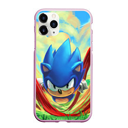 Чехол iPhone 11 Pro матовый Sonic, цвет: 3D-розовый