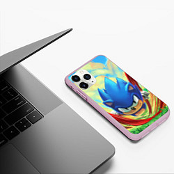 Чехол iPhone 11 Pro матовый Sonic, цвет: 3D-розовый — фото 2