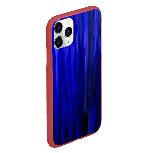 Чехол iPhone 11 Pro матовый Синее пламя / 3D-Красный – фото 2
