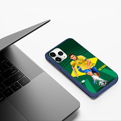 Чехол iPhone 11 Pro матовый Neymar Brazilian, цвет: 3D-тёмно-синий — фото 2