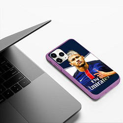 Чехол iPhone 11 Pro матовый Neymar: Fly Emirates, цвет: 3D-фиолетовый — фото 2