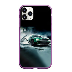 Чехол iPhone 11 Pro матовый Призрачный Ford Mustang, цвет: 3D-фиолетовый