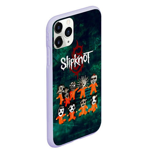 Чехол iPhone 11 Pro матовый Группа Slipknot / 3D-Светло-сиреневый – фото 2